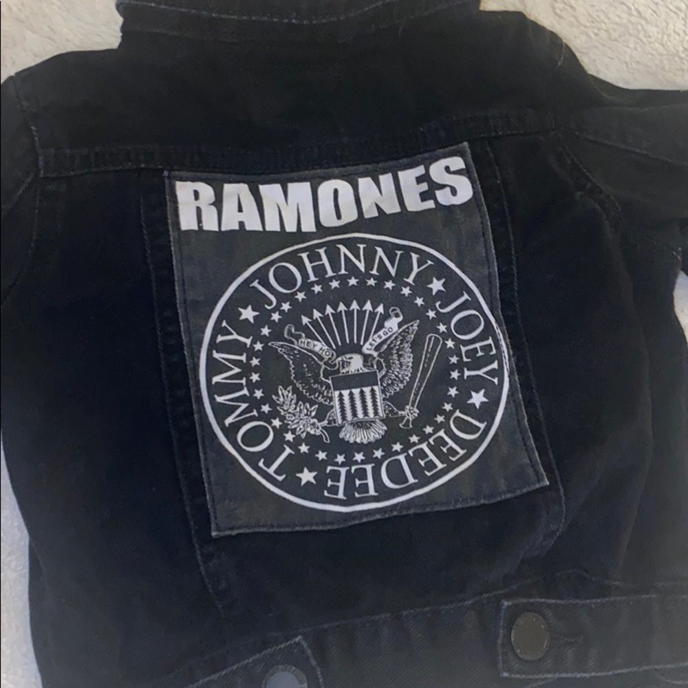 Toddler black Denim Jacket ** RAMONES